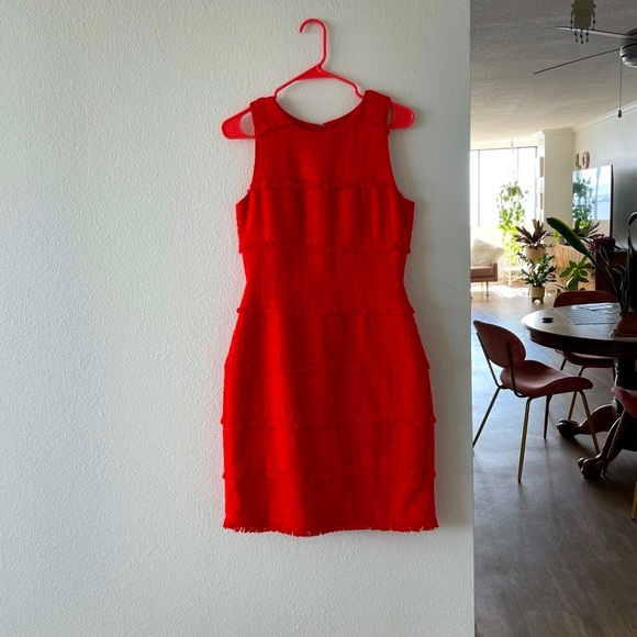 J Crew Red Shift Dress - Picture 1 of 5